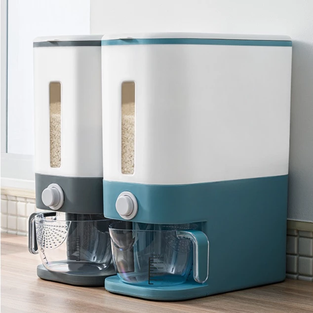 72% OFF 8kg Rice Dispenser and Storage With Measuring Cup Whole Grains Storage, Rice Storage
