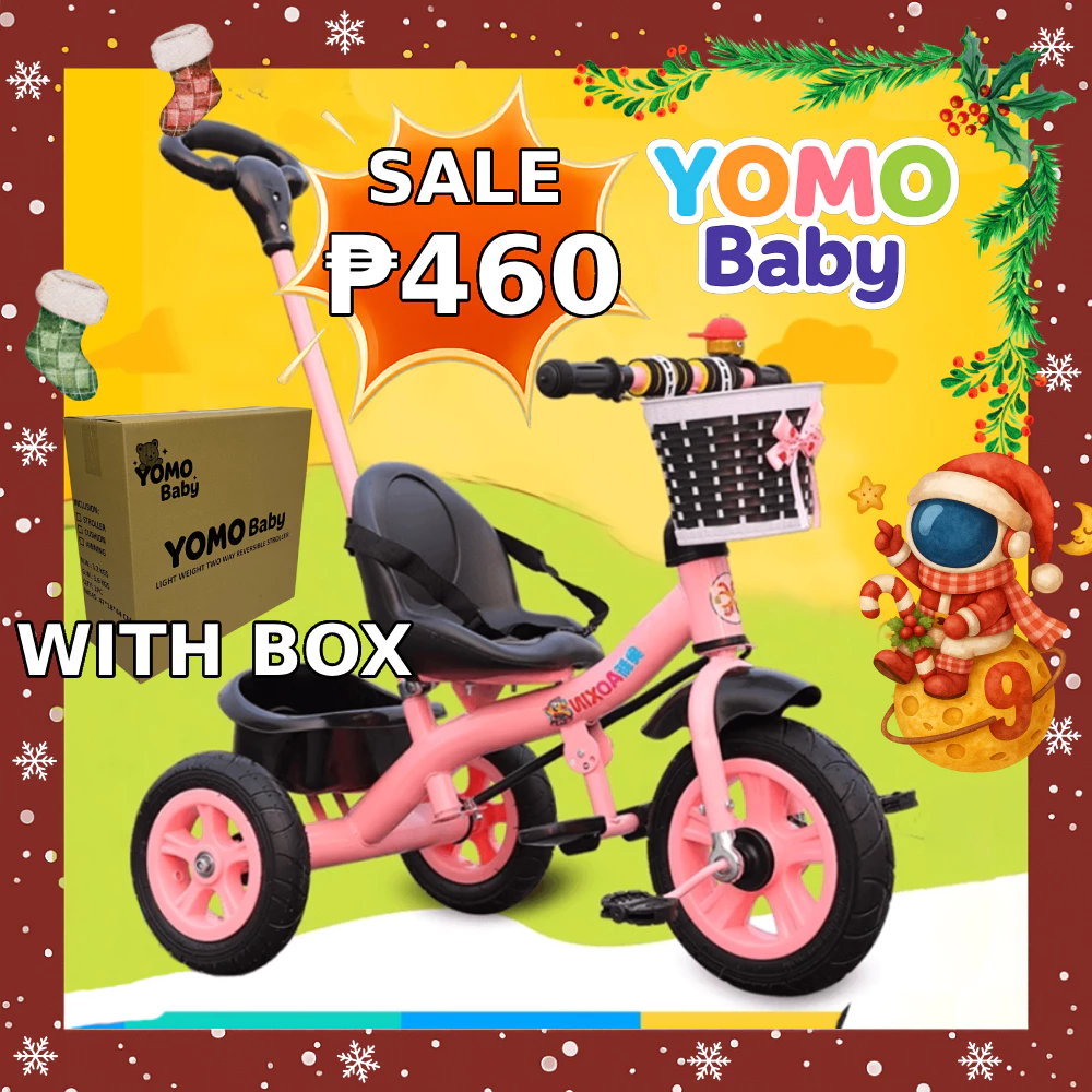 35% OFF Baby 3 Wheels Bike for Baby Girl Kid Trolley Bike with Basket and Push Handle for Kids Stroller Bike
