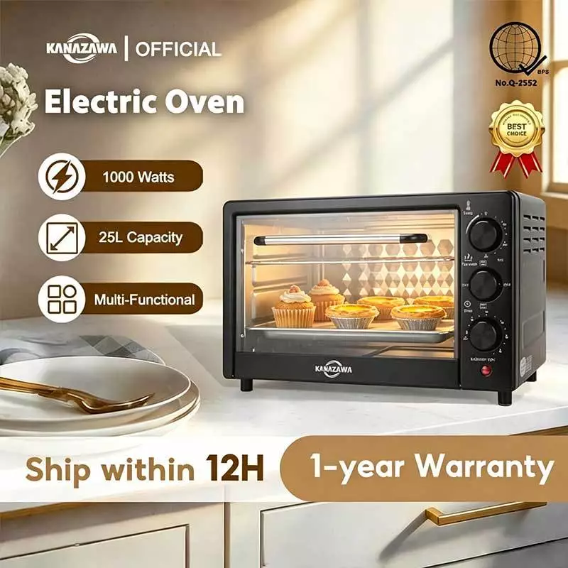 46% OFF KANAZAWA Electric Oven 25L Multipurpose Kitchen Baking Mechanical Rotary Knob Type Household