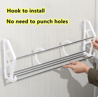 36% OFF Wall Mounted Shoe Rack Slipper Organizer Slipper Rack Organizer Foldable 3 in 1 Bathroom Rack