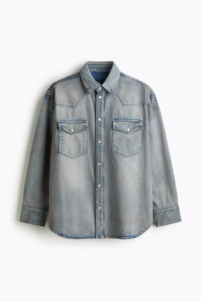 44% OFF H&M Oversized Fit Denim shirt