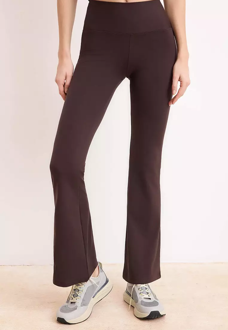 34% OFF Trendyol Brown Brushed Soft Fabric Flare/Spanish Leg Knitted Sports Leggings Thmss26Ty16