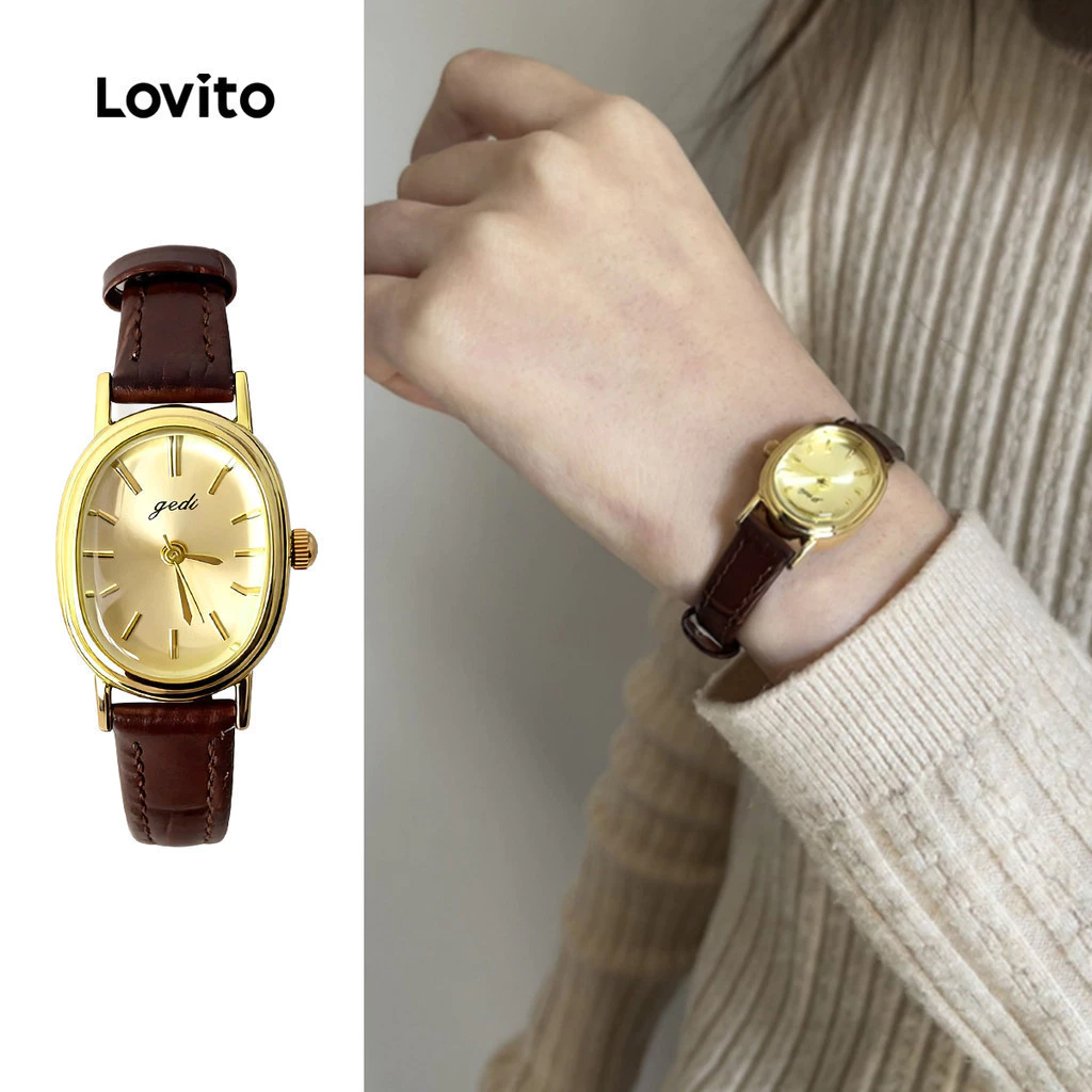 25% OFF Lovito Texture Metal Quartz Watch LFA99177