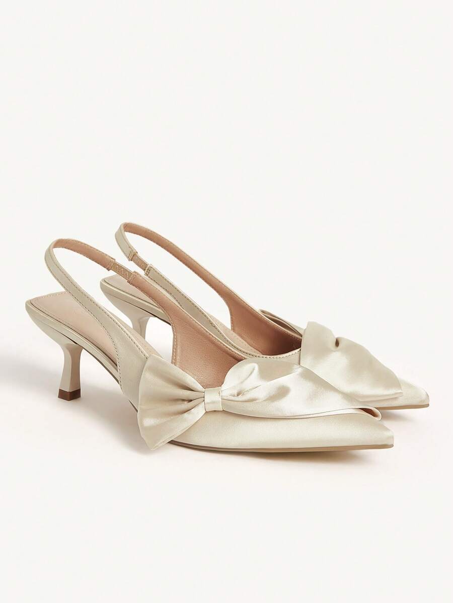 15% OFF CUCCOO CHICEST Women Stylish High Heel Pumps With Bow Accent, Pointed Toe, Slim Heel, Mule Design, Fashion And Elegant Pink High Heels For Christmas Elegant Shoes Wedding Shoes Summer Shoes Bride Shoes