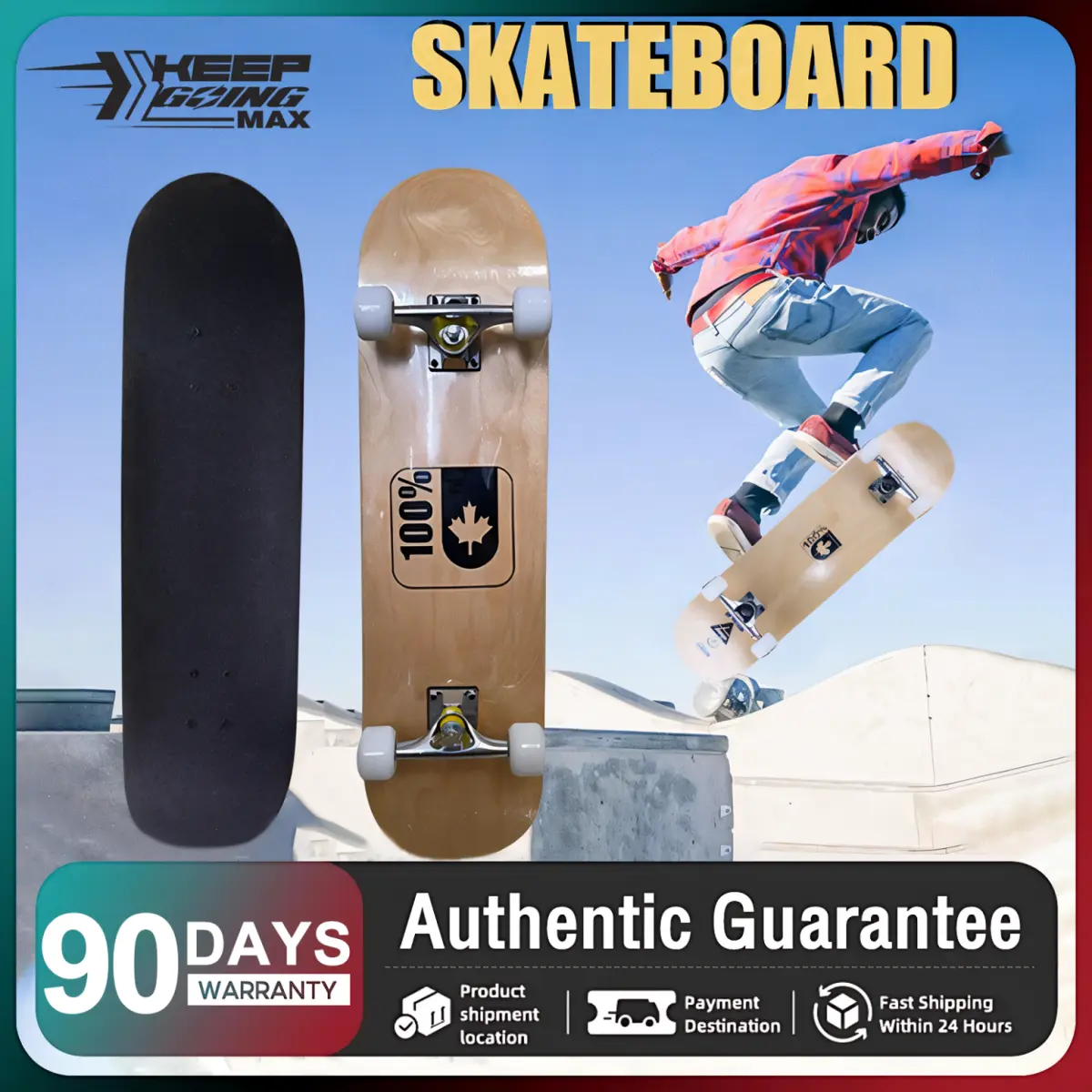 39% OFF KEEP Canadian Maple Skateboard MITE Professional Four-wheel Original Skateboard Tricks High Quality Deck Concave for Adults Kids Young Beginners with International Warranty