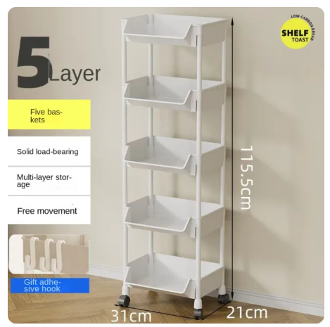52% OFF Trolley Bookshelf Kitchen Storage Rack Kitchen Corner Narrow Slit Storage Cabinet Home Organizer