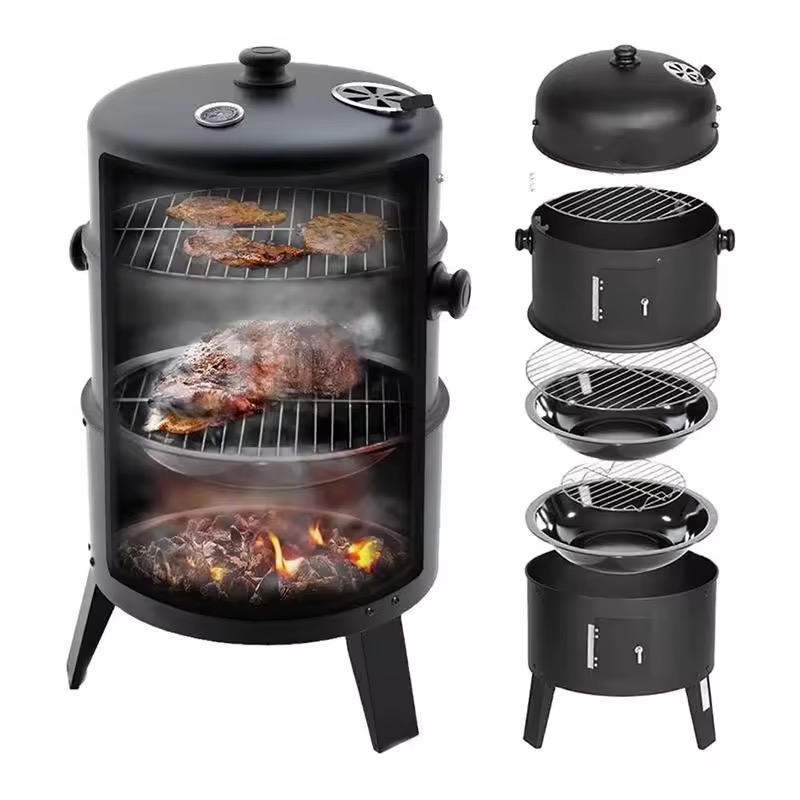 Save up to ₱4,004.98 OFF 3 in 1 Barrel Charcoal Grill Smoker Grill Ogrodowy Barbacoa de Carbón Cookware bbq