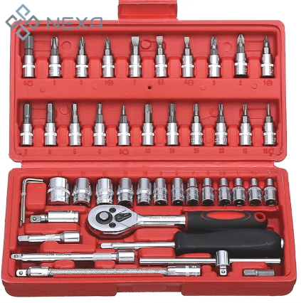 81% OFF 46pcs/set Tool Box Car Motorcycle Repair Set Hand Tools Home Service Motor Diy Kit