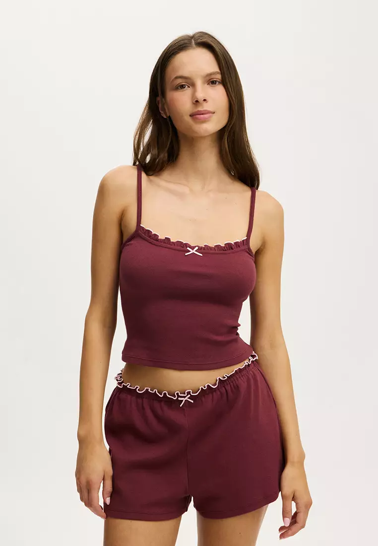 60% OFF Ruffle Pointelle Cami Top