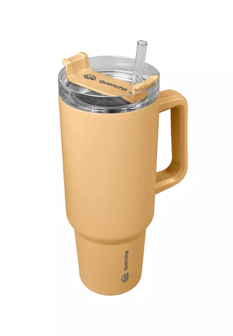 64% OFF 37oz Stainless Steel Straw Lid Insulated Mug Tumbler 1100ml Double Wall 24Hr Cold BPA-Free - Autumn Sunset