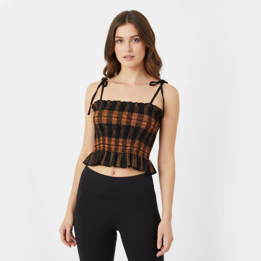 42% OFF Genevieve Gozum Spaghetti K Pop Gingham Tube Top