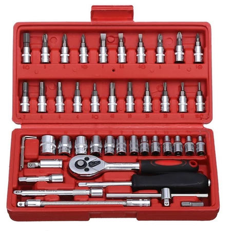 47% OFF 46 Pcs/Set Tool Box Hand Repair DIY Kit for Home Service and Motor Maintenance