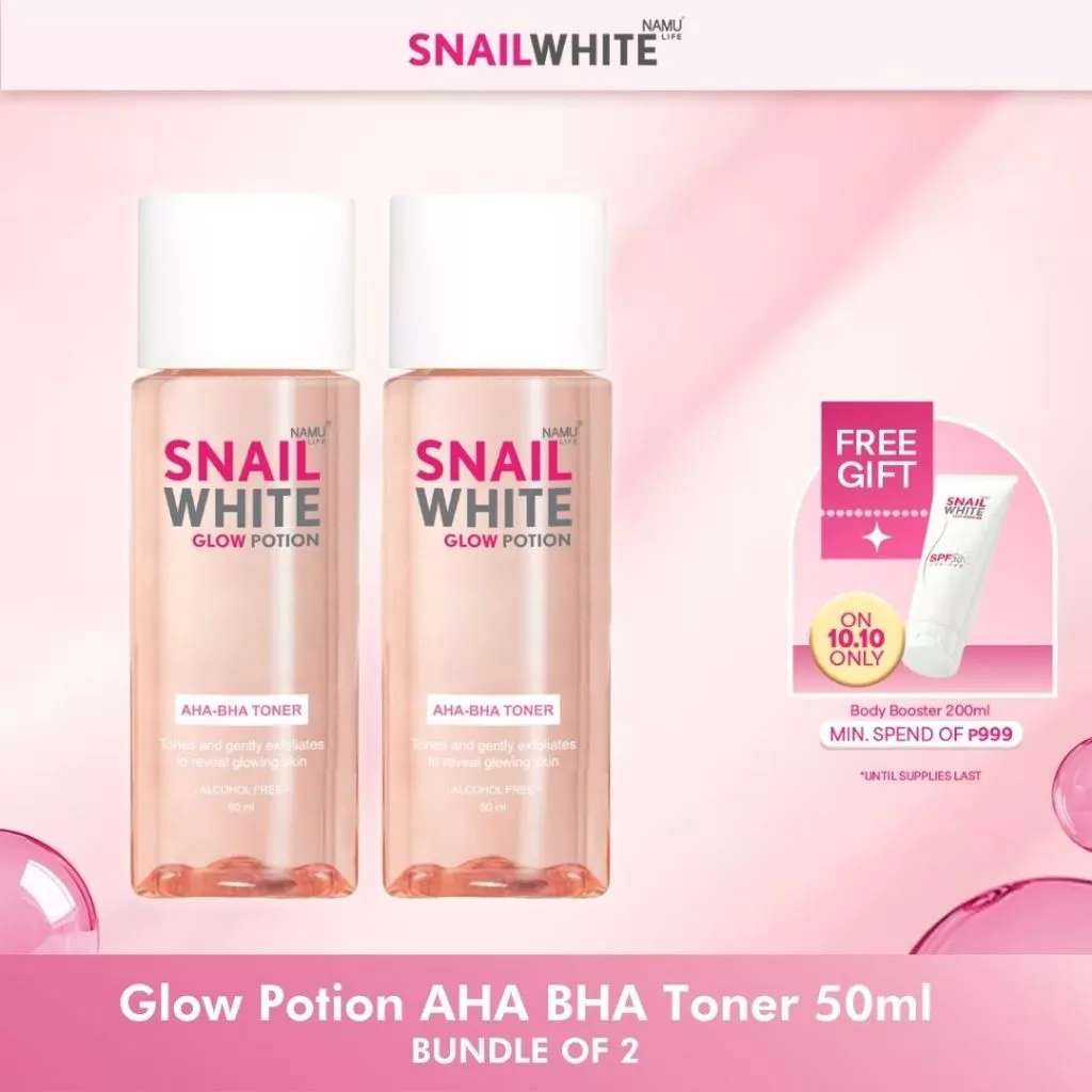 44% OFF SNAILWHITE Glow Potion AHA/BHA Toner 50ml Bundle of 2 [Niacinamide]