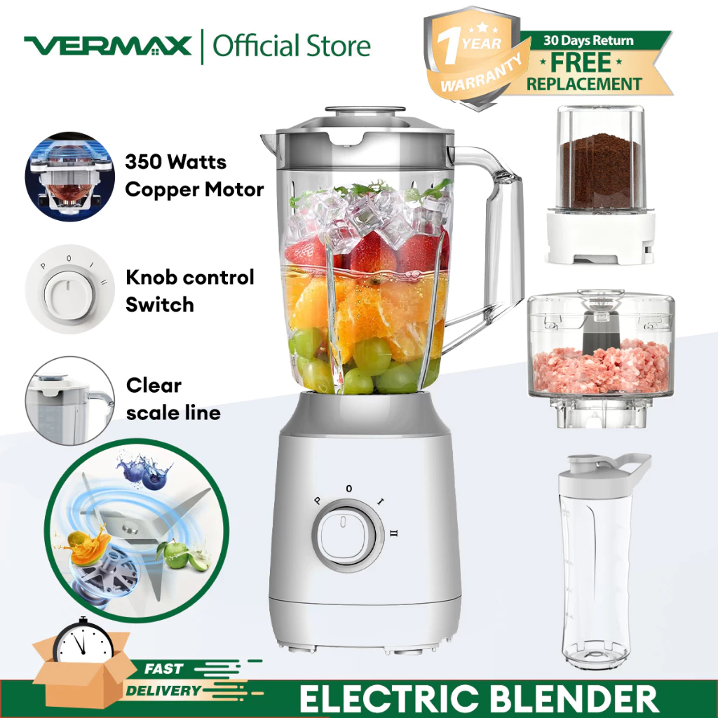 56% OFFF Vermax 4IN1 Multifunction Blender Juicer & Food Processor Meat Grinder Modular Design Safety Lock