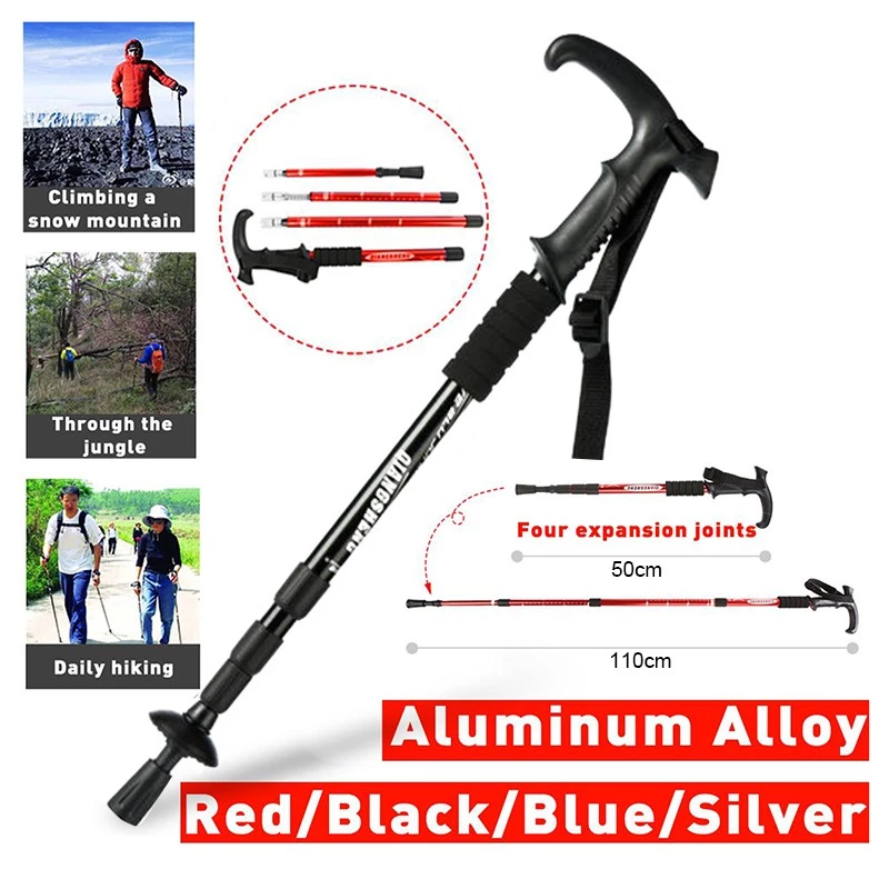 65% OFF Stick Foldable Trekking Poles Walking Anti Shock Telescopic Crutch