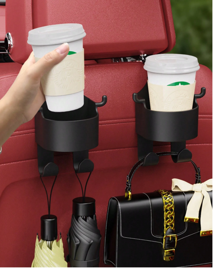 25% OFF 1pc Multifunctional Car Hook Mounted Cup Holder, Storage Box, Mobile Phone Holder, Beverage Holder, Car Organizer