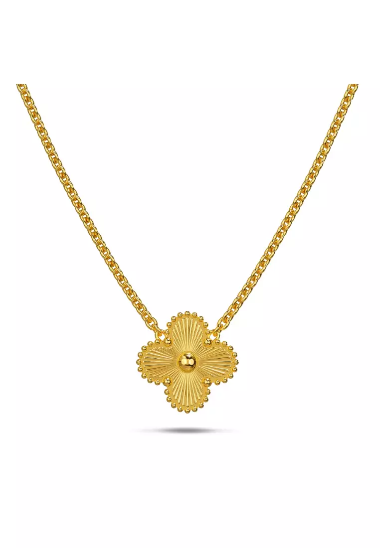 60% OFF Bullion Gold Golden Clover Necklace