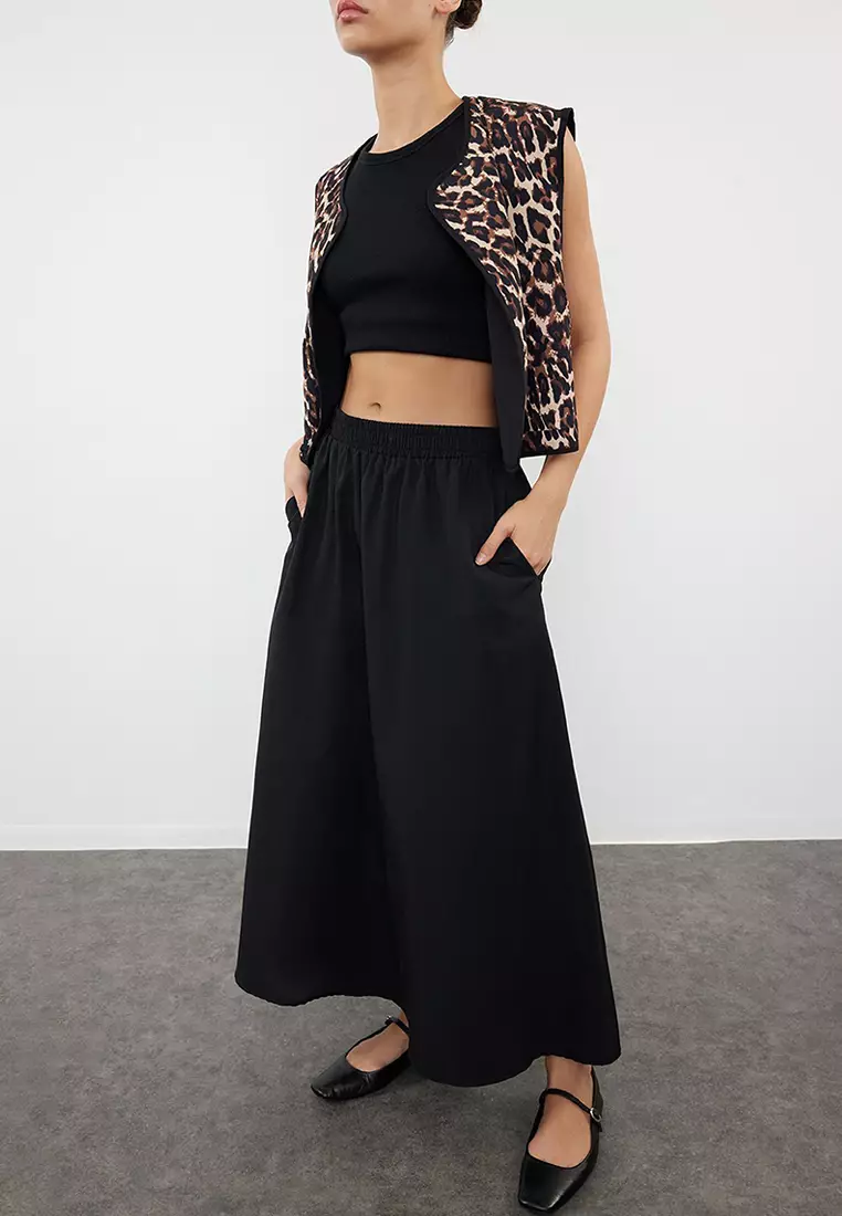 33% OFF Black A-Line Maxi Length Skirt Tedss24Et00033