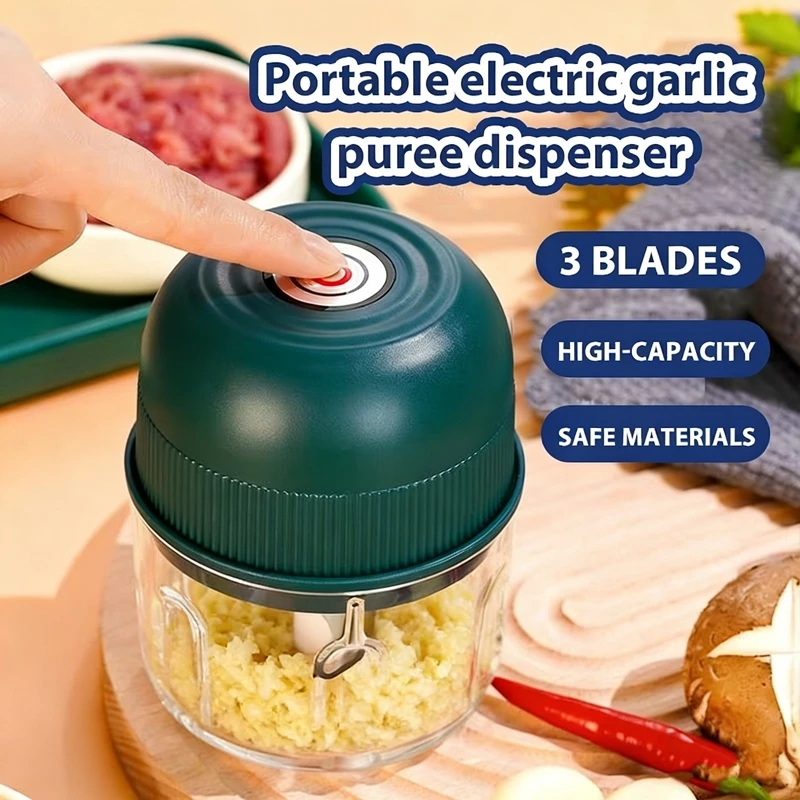 41% OFF Portable electric garlic masher 300ml Capacity meat grinder Food Processor Electric MeatGrinder