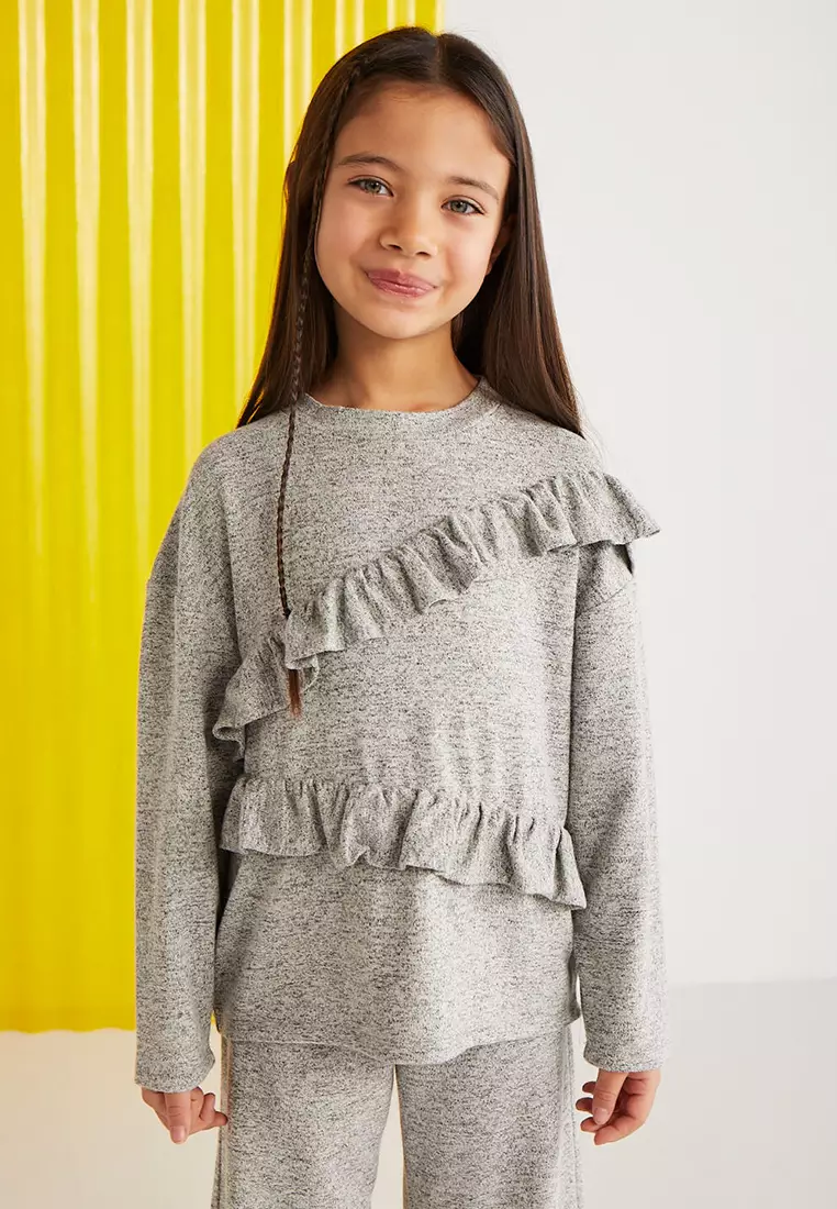 10% OFF GRIMELANGE Parel Ruffle Long Sleeve Top