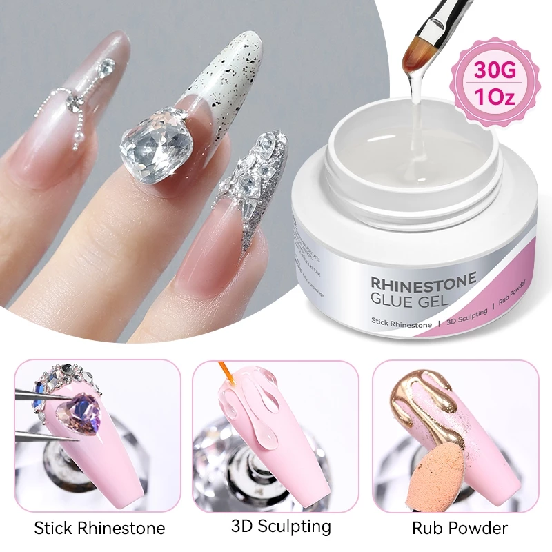 70% OFF BORN PRETTY Super Strong Rhinestone Glue Gel Manicure Jewelry Decorations Sticky Gel Stick Rhinestone 3D Sculpting Rub Powder