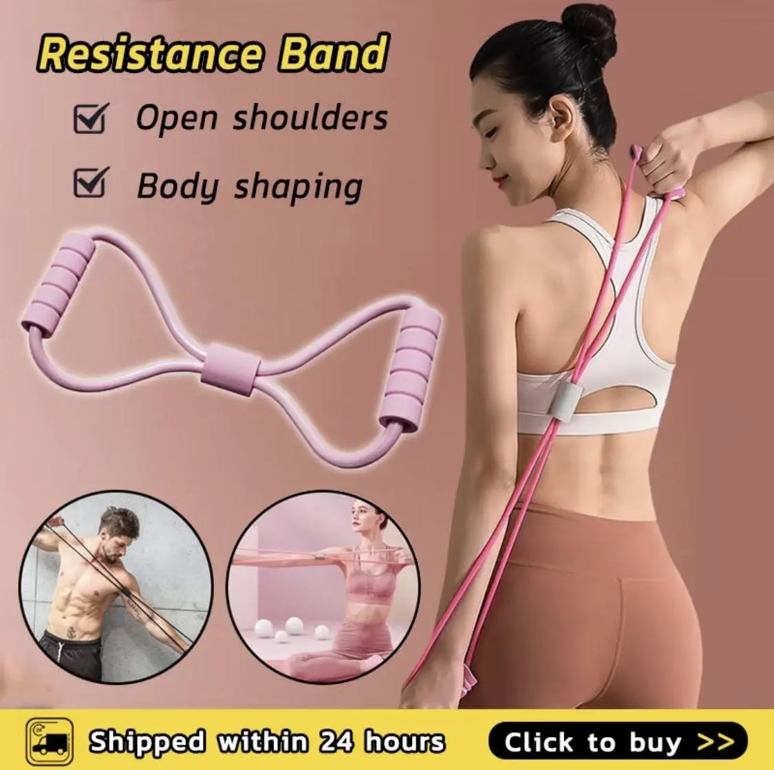 94% OFF 【Thickened 100% Latex Elastic] Figure 8 Resistance Band - Chest Expansion & Shoulder Opening - Elastic Strap for Fitness Shaping & Back Yoga Training,Upgraded Correct Posture And Facial Coordination