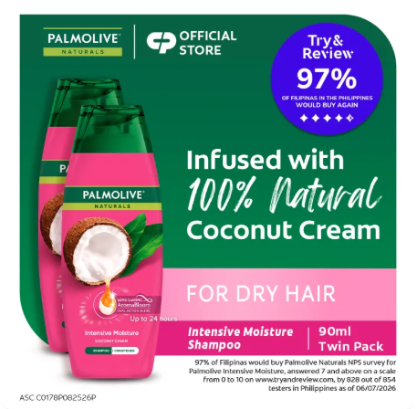 4% OFF Palmolive Naturals Intensive Moisture Shampoo - with Coconut Cream, for Dry Hair, 90ml x2