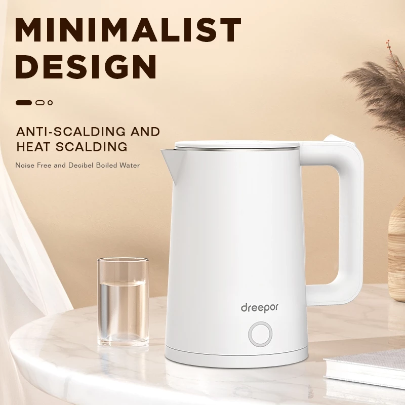 42% OFF Dreepor 1.8L2L Electric Kettle Electric Heater water heater Stainless Steel Material Easy Convenient