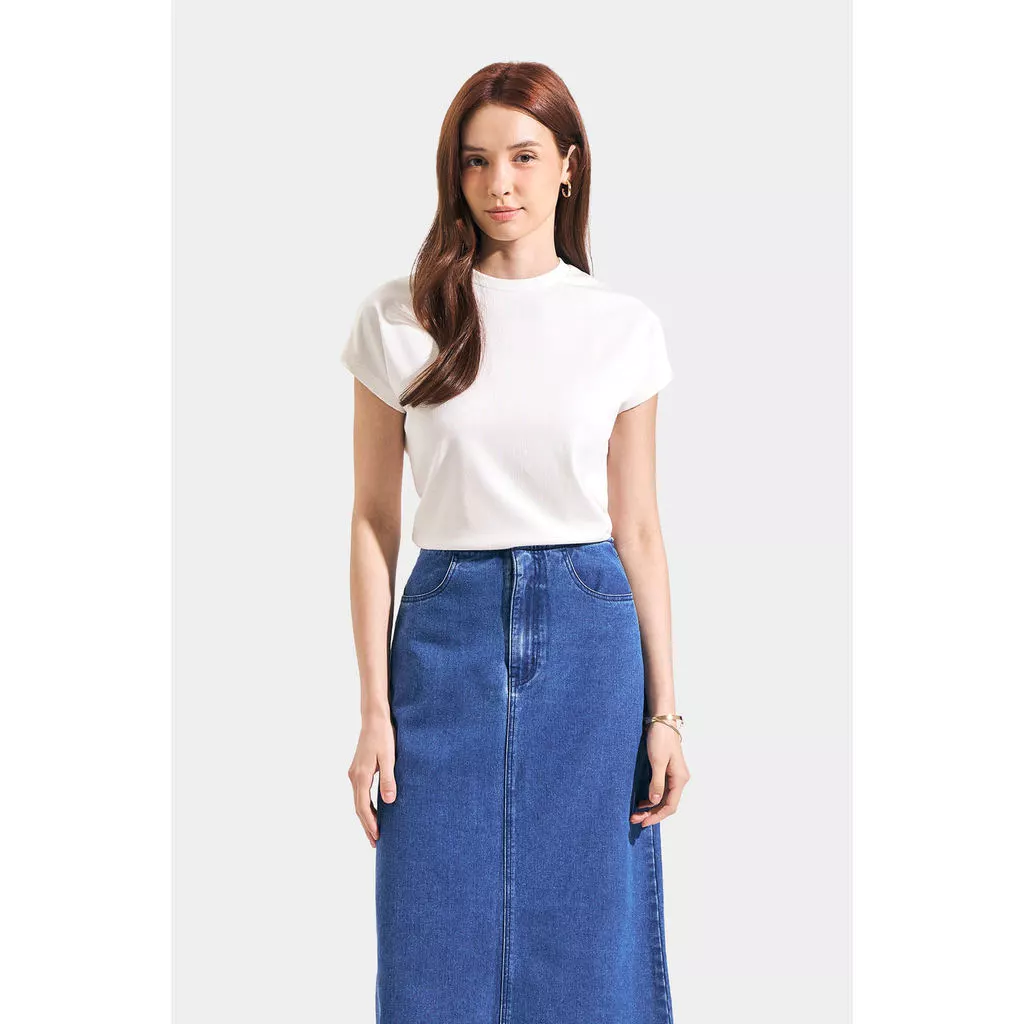 25% OFF ForMe Ribbed Knit Tee T-Shirt For Women