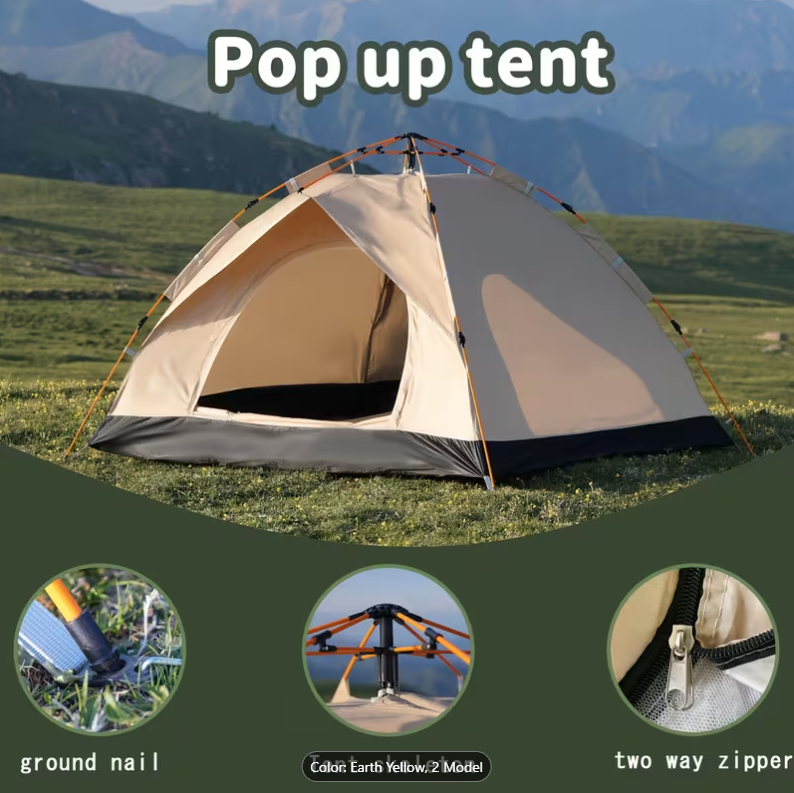 37% OFF Outdoor Automatic Quick-opening Tent Automatic Tent Fishing Beach Sunshine Shelter 4 person tents for camping Portable Fishing Hiking, mountaineering, hunting