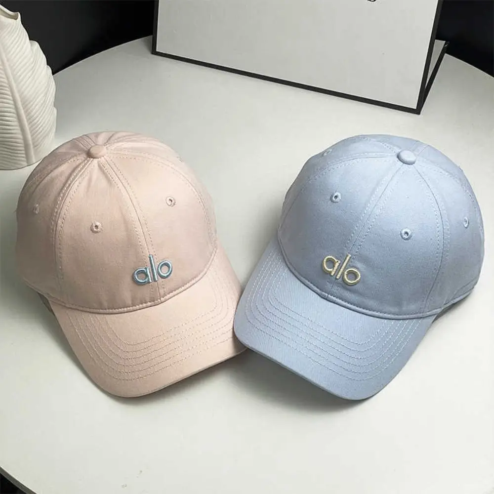35% OFF Spring Summer Korean Style Pure Color Baseball Cap Women ALO Letter Embroidery Sun Protection Hat Versatile Casual Cap(Q3)