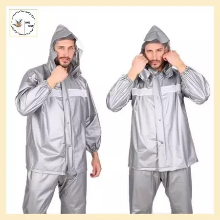 33% OFF 100% AMZ Rubberized Titanium Motorcycle Raincoat Adult Terno Freesize Makapal Waterproof