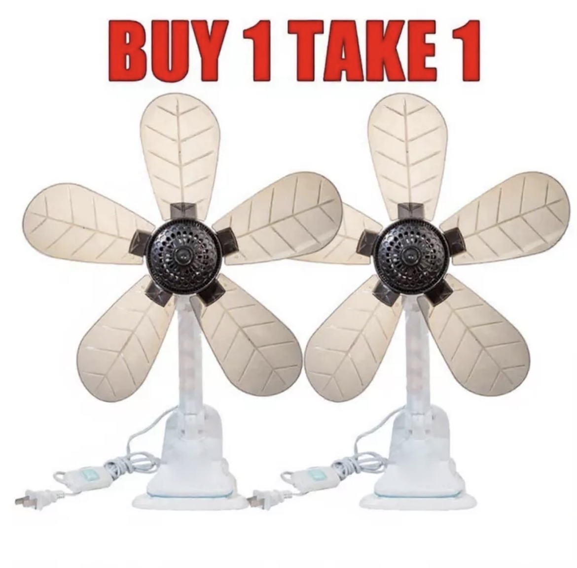 40%OFF Buy 1 Take 1 2HY 5 Blade Electric Fan Soft Blades Portable Clip Fan