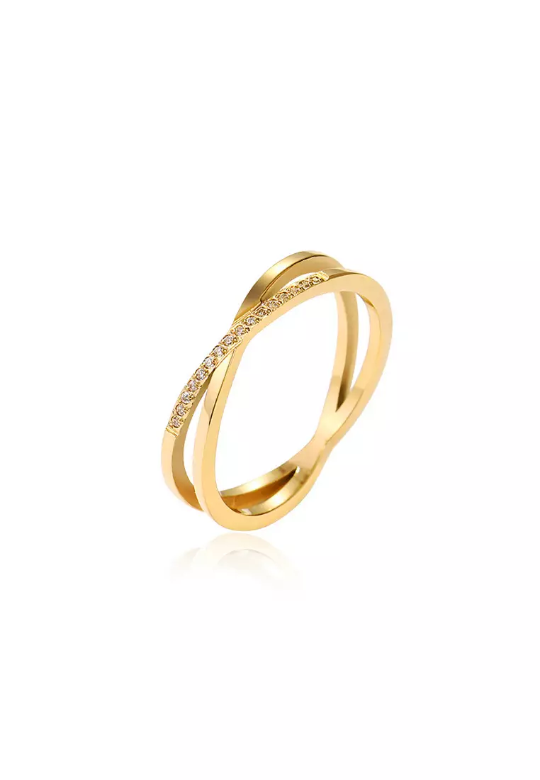 40% OFF Reva Entwined Single Row Zirconia Ring in Gold