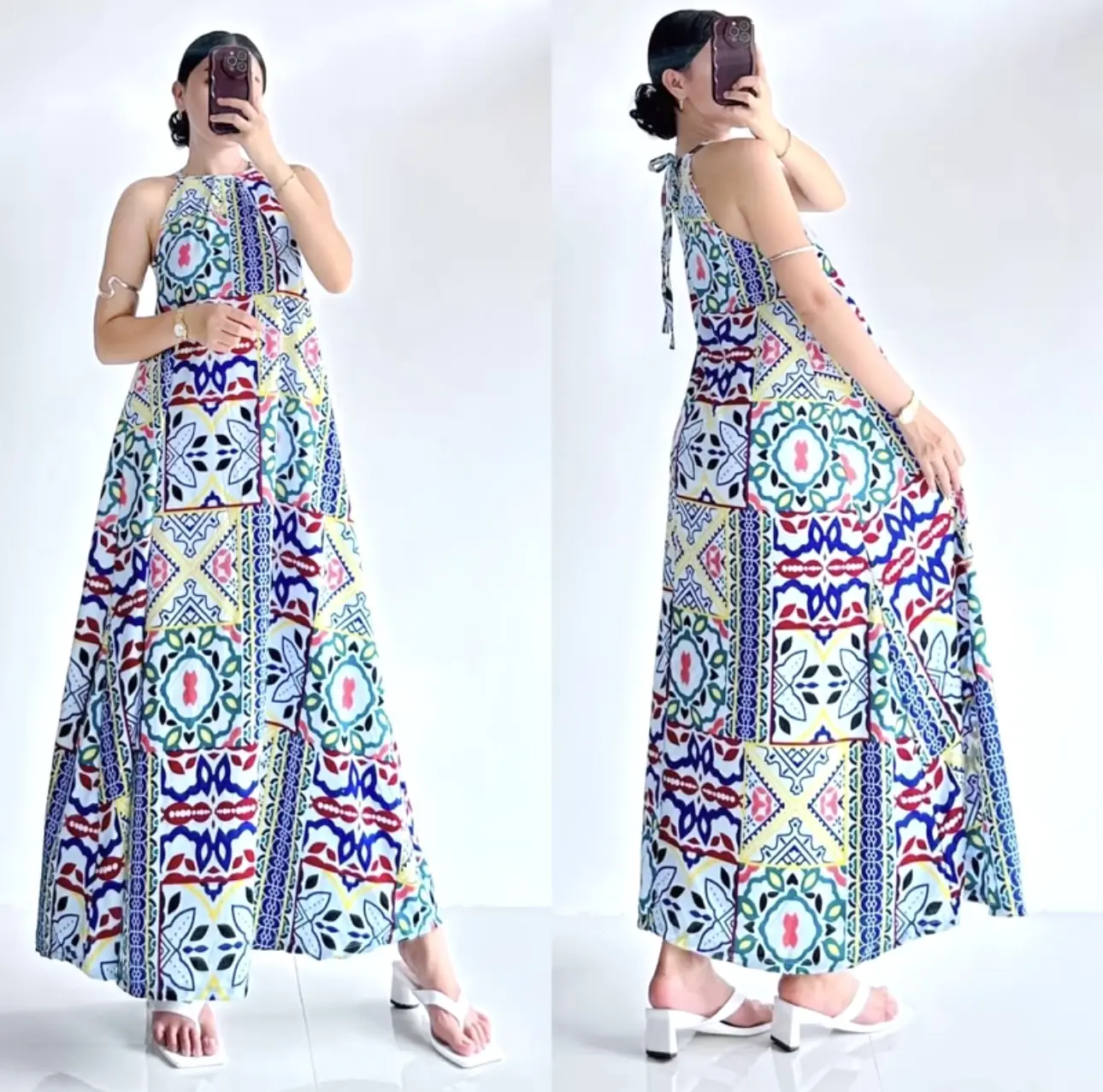 54% OFF PP  Gail Casual Printed Maxi Dress Back Tie Womenswear-Women's Dresses Summer Outfit