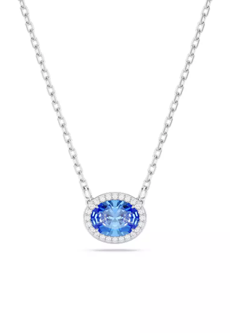 40% OFF Swarovski Constella Necklace, Oval Cut, Blue, Rhodium Plated