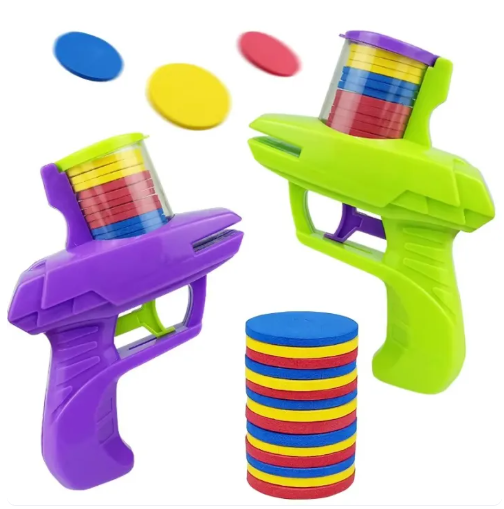 75% OFF Children Flying Saucer Guns Ejection Flying Disc Fun Launcher Toys EVA Flying Disc Toy Outdoor Game