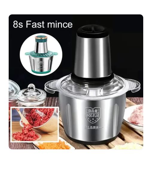 18% OFF 2L Stainless Steel Electric Meat Grinder Food Processing Kitchen Utensil Chopping Machine