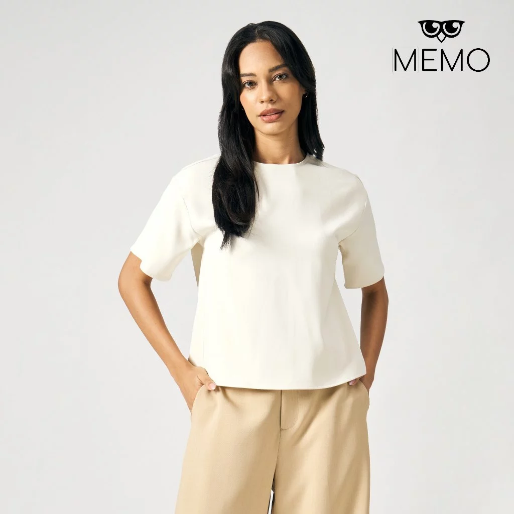 50% OFF Memo Short Sleeve Shirt For Women (Cream)