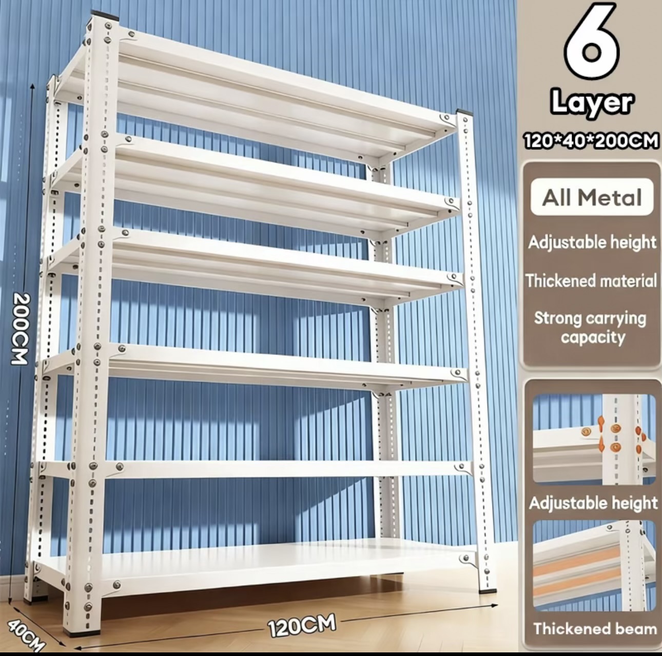 65% OFF Triangular Steel Shelf ADJUSTABLE 6 Layers Rack with Bolts and Nuts for Room and Kitchen Organizer