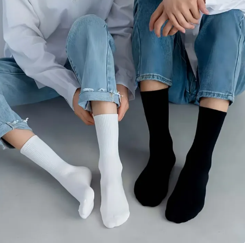 36% OFF Goodluck 10pairs Fashion Cotton Socks 5pairs or 3pairs For Men Women Unisex Mid-cut Plain FREE-SIZE-36-45