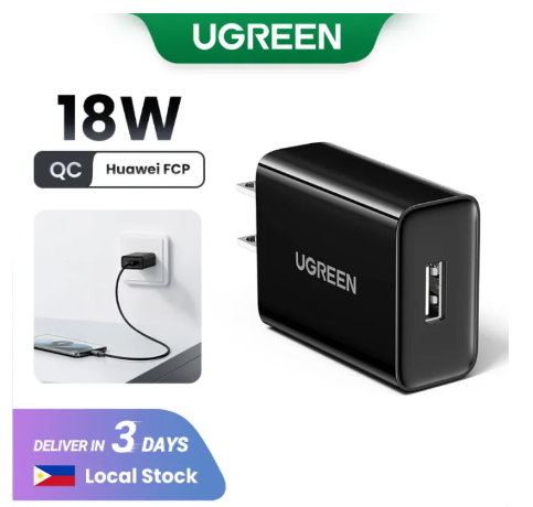 29% OFF UGREEN 5W 18W Fast Charge QC3.0 USB Android Fast Charger for Infinix Mobile iPhone 17 16 14 pro max SAMSUNG s23 s24 S22, Huawei, Redmi Note 10 Pro, Xiaomi Poco X3 NFC, Realme 6 Pro Wall Charger