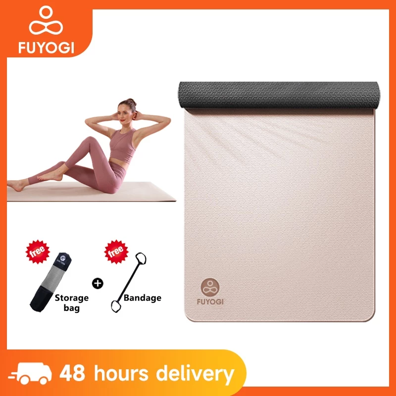 67% OFF FUYOGI Yoga Mat 8MM TPE Non-Slip Fitness Exercise Thickened Beginner Double-Sided Workout