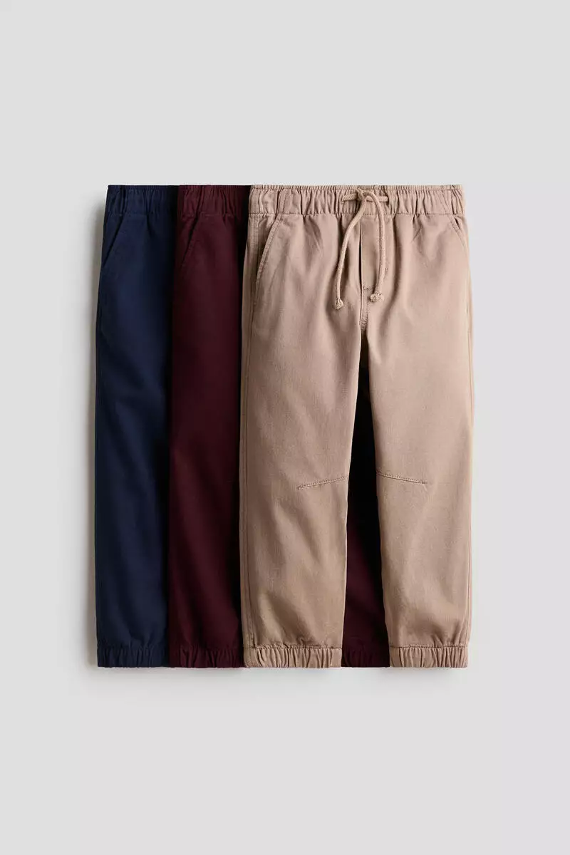10% OFF 3-pack cotton twill joggers