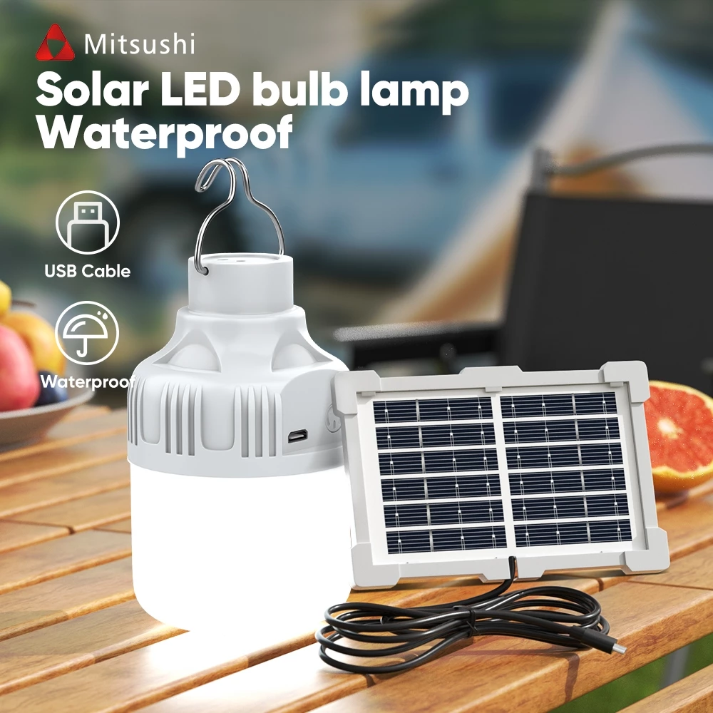 49% OFF Mitsushi Solar Lights Bulb Outdoor Waterproof Solar Indoor LED Bulb Light Energy Saving Lamp