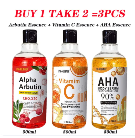 68% OFF BUY 1 TAKE 1 Alpha Arbutin Body Serum 500ml For Skin Whitening Skin Care Essence Moisturizer Dark Spot Whitening Face & Body Serum Whitening Niacinamide To Improve Dull Skin