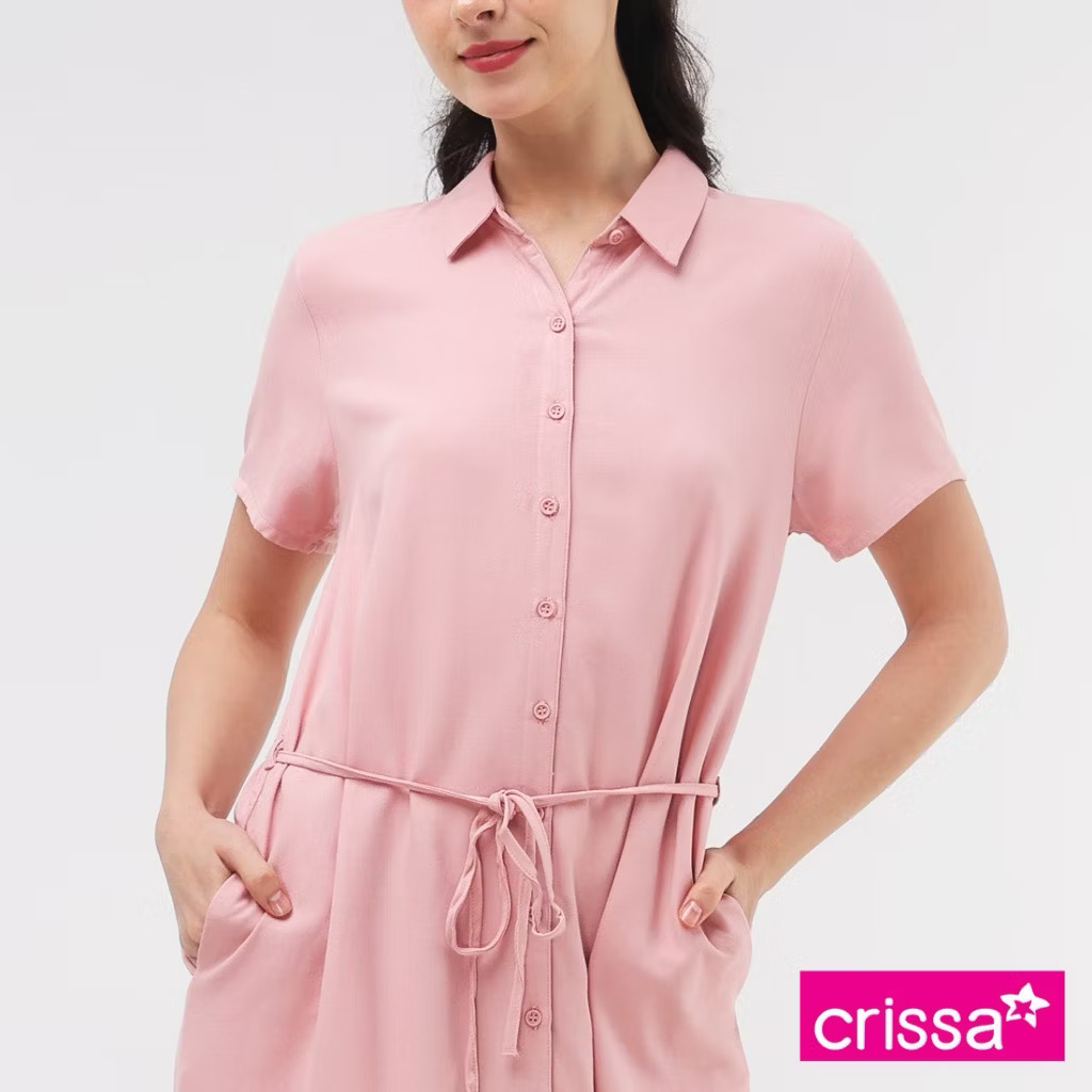 ￼80% OFF Crissa Boldtwill Rayon Short Sleeves Dress CSDT25-0044