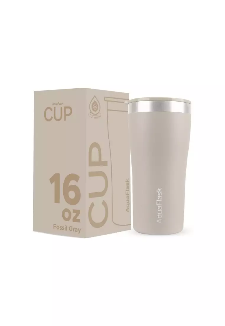 72% OFF 16oz Fossil Gray Stainless Steel Double-Wall Vacuum-Insulated