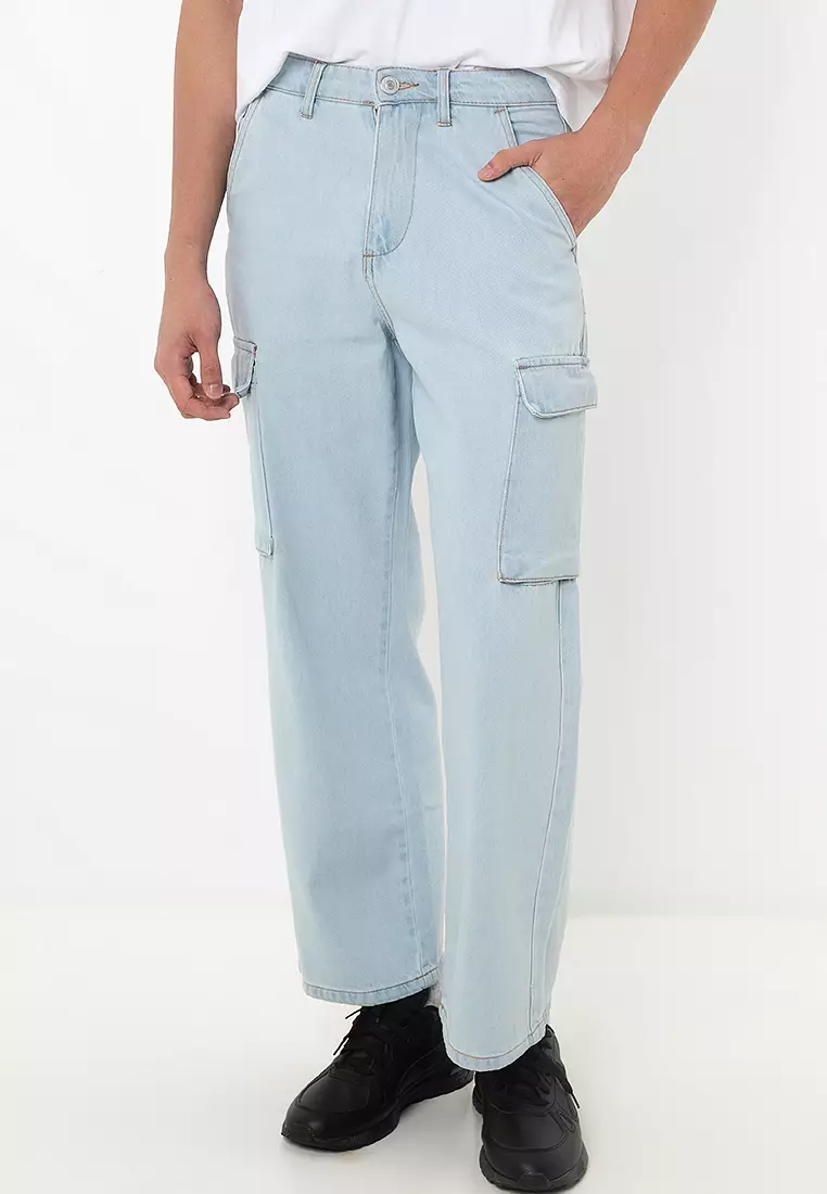 5% OFF Wide Leg Cargo Jeans