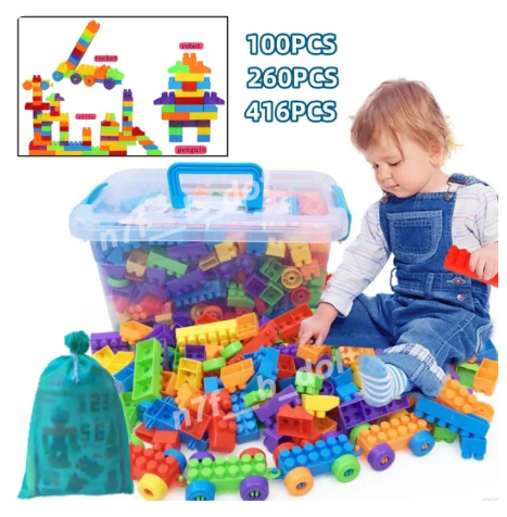 88% OFF 100pcs/260pcs/416pcs Kids Building Block Toy DIY Intellectual Development Toys Creative Puzzle Toys Blocks Toys For Kids